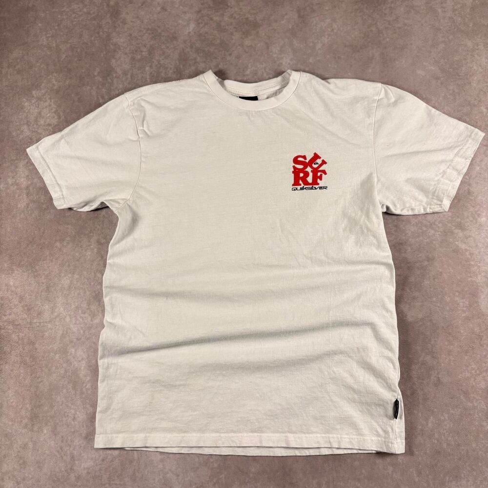 quiksilver surf logo white tshirt